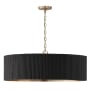 Capital Lighting Donovan 4 Light 31" Wide Wood Pendant with Mango Wood Shade Black Stain / Matte Brass