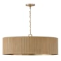Capital Lighting Donovan 4 Light 31" Wide Wood Pendant with Mango Wood Shade White Wash / Matte Brass