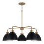 Capital Lighting Ross 5 Light 30" Wide Chandelier Aged Brass / Black
