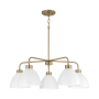 Capital Lighting Ross 5 Light 30" Wide Chandelier Aged Brass / White