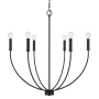 Capital Lighting Ansley 6 Light 30" Wide Taper Candle Style Chandelier Matte Black