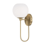 Capital Lighting Ansley 15" Tall Bathroom Sconce with Soft White Glass Shade Aged Brass