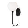 Capital Lighting Ansley 15" Tall Bathroom Sconce with Soft White Glass Shade Matte Black
