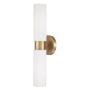 Capital Lighting Theo 2 Light 5" Wide Bath Bar with Soft White Glass Shades Aged Brass