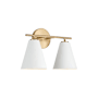 Capital Lighting Charlie 2 Light 15" Wide Vanity Light Matte Brass / White