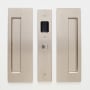 Cavilock Magnetic Latching Passage Pocket Door Pull for 1-3/8 Inch Door Thickness Satin Nickel