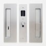 Cavilock Magnetic Privacy Pocket Door Pull Set with RH Snib/LH Emergency for 1-3/8 Inch Thick Doors Satin Chrome