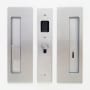 Cavilock Magnetic Privacy Pocket Door Pull Set with LH Snib/RH Emergency for 1-3/8 Inch Thick Doors Satin Chrome