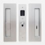 Cavilock Magnetic Privacy Pocket Door Pull Set with LH Snib/RH Emergency for 1-3/4 Inch Thick Doors Satin Chrome