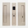 Cavilock Magnetic Privacy Pocket Door Pull Set with LH Snib/RH Emergency for 1-3/4 Inch Thick Doors Satin Nickel