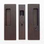 Cavilock Magnetic Single Cylinder Pocket Door Pull Set with RH Key / LH Passage for 1-3/8 Inch Thick Doors Oil Rubbed Bronze