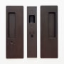 Cavilock Magnetic Single Cylinder Pocket Door Pull Set with LH Key / RH Passage for 1-3/8 Inch Thick Doors Oil Rubbed Bronze