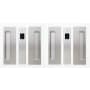 Cavilock Non-Magnetic Bi-Parting Passage Pocket Door Pull Set for 1-3/4 Inch Thick Doors Satin Chrome