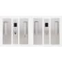 Cavilock Magnetic Bi-Parting Single Cylinder Pocket Door Pull Set for 1-3/4 Inch Thick Doors Satin Chrome
