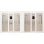 Cavilock Magnetic Bi-Parting Single Cylinder Pocket Door Pull Set for 1-3/4 Inch Thick Doors Satin Nickel