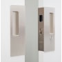 Cavilock Magnetic Latching Keyed Entry Double Door Pocket Door Set for 1-3/4 Inch Door Thickness Satin Nickel