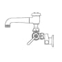 Chicago Faucets Wall Mounted Service Sink Faucet with Vacuum Breaker Swing Spout and Metal Lever Handles Rough Chrome