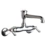 Chicago Faucets Wall Mounted Service Sink Faucet with Vacuum Breaker Swing Spout and Metal Lever Handles Chrome