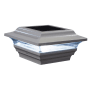 Classy Caps Imperial 6" Wide Dual Mode LED Solar Post Cap Light that fits 3.5" x 3.5" or 4" x 4" Post White