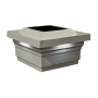 Classy Caps Majestic 7" Wide Dual Mode LED Solar Post Cap Light that fits 5" x 5" Post Tan
