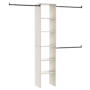 ClosetMaid SuiteSymphony 6 to 9 Foot Wide Closet System with 5 Shelf 16" Wide Tower and 3 Hanging Rods White Timber