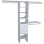ClosetMaid SuiteSymphony 6 to 9 Foot Wide Closet System Kit with 7 Shelves, 2 Handle Pull Drawers, and 3 Hanging Rods Pure White