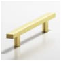 Colonial Bronze 254 Series Solid Brass 8 Inch Center to Center Distressed Square Bar Cabinet Handle / Drawer Pull - Made in USA Matte Satin Brass