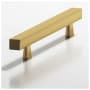 Colonial Bronze Modern Solid Brass 3 Inch Center to Center Squared Bar Cabinet Handle / Drawer Pull - Made in USA Satin Brass