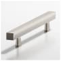 Colonial Bronze Modern Solid Brass 3 Inch Center to Center Squared Bar Cabinet Handle / Drawer Pull - Made in USA Satin Nickel