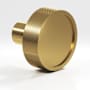 Colonial Bronze Diamond Knurled 1-1/4" Round Disc Luxury Solid Brass Cabinet / Drawer Knob with Rim - Made in USA Satin Brass