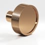 Colonial Bronze Diamond Knurled 1-1/4" Round Disc Luxury Solid Brass Cabinet / Drawer Knob with Rim - Made in USA Polished Bronze
