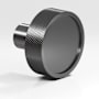 Colonial Bronze Diamond Knurled 1-1/4" Round Disc Luxury Solid Brass Cabinet / Drawer Knob with Rim - Made in USA Satin Graphite