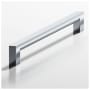 Colonial Bronze 745 Series 6" Center to Center Solid Brass Sleek Square Cabinet Handle / Drawer Pull - Made in USA Polished Chrome