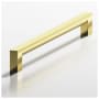 Colonial Bronze 745 Series 6" Center to Center Solid Brass Sleek Square Cabinet Handle / Drawer Pull - Made in USA Polished Brass