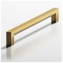 Colonial Bronze 745 Series 6" Center to Center Solid Brass Sleek Square Cabinet Handle / Drawer Pull - Made in USA Satin Brass