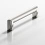 Colonial Bronze 944 Group Modern 10" Center to Center Stepped Square Luxury Solid Brass Cabinet Handle / Drawer Pull - Made in USA Polished Nickel