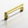 Colonial Bronze 944 Group Modern 10" Center to Center Stepped Square Luxury Solid Brass Cabinet Handle / Drawer Pull - Made in USA Polished Brass