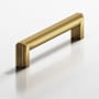 Colonial Bronze 944 Group Modern 6" Center to Center Stepped Square Luxury Solid Brass Cabinet Handle / Drawer Pull - Made in USA Satin Brass