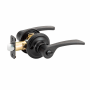 Copper Creek Kash Privacy Lever Set with Thumbturn and Round Rose Black