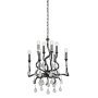 Corbett Lighting Aveline 8 Light 22" Wide Crystal Candle Style Chandelier Black Silver Leaf
