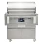 Coyote 36 Inch Wide Pellet Free Standing Grill with 3 Burners and Touch Controls Stainless
