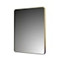CRAFT + MAIN Reflections 24" W x 30" H Modern Rectangular Aluminum Framed Bathroom Wall Mirror Brushed Gold