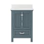 CRAFT + MAIN Brantley 24" Free Standing Single Basin Vanity Set with Cabinet and Quartz Vanity Top Harbor Blue