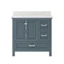 CRAFT + MAIN Brantley 36" Free Standing Single Basin Vanity Set with Cabinet and Quartz Vanity Top Harbor Blue