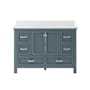 CRAFT + MAIN Brantley 48" Free Standing Single Basin Vanity Set with Cabinet and Quartz Vanity Top Harbor Blue