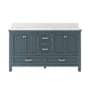 CRAFT + MAIN Brantley 60" Free Standing Double Basin Vanity Set with Cabinet and Quartz Vanity Top Harbor Blue