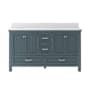 CRAFT + MAIN Brantley 60" Free Standing Double Basin Vanity Set with Cabinet and Quartz Vanity Top Harbor Blue