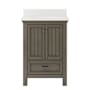 CRAFT + MAIN Brantley 24" Free Standing Single Basin Vanity Set with Cabinet and Quartz Vanity Top Distressed Grey