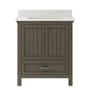 CRAFT + MAIN Brantley 30" Free Standing Single Basin Vanity Set with Cabinet and Quartz Vanity Top Distressed Grey