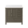 CRAFT + MAIN Brantley 36" Free Standing Single Basin Vanity Set with Cabinet and Quartz Vanity Top Distressed Grey